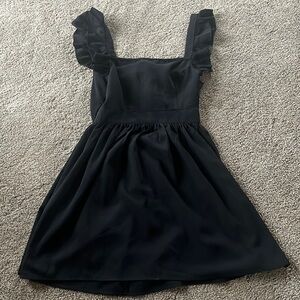 Black Mini Sundress W/ Open Tie Back